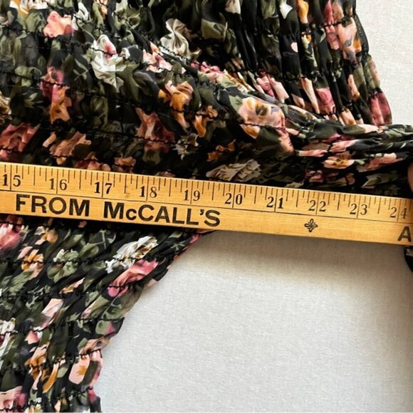 Vintage Expression smock floral chiffon maxi dress Sz S - Picture 11 of 12